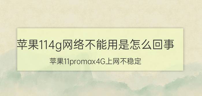 苹果114g网络不能用是怎么回事 苹果11promax4G上网不稳定？